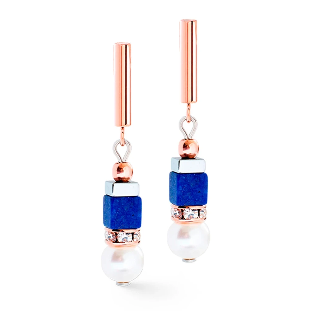Серьги Coeur de Lion Blue Rose Gold 4354/21-0759