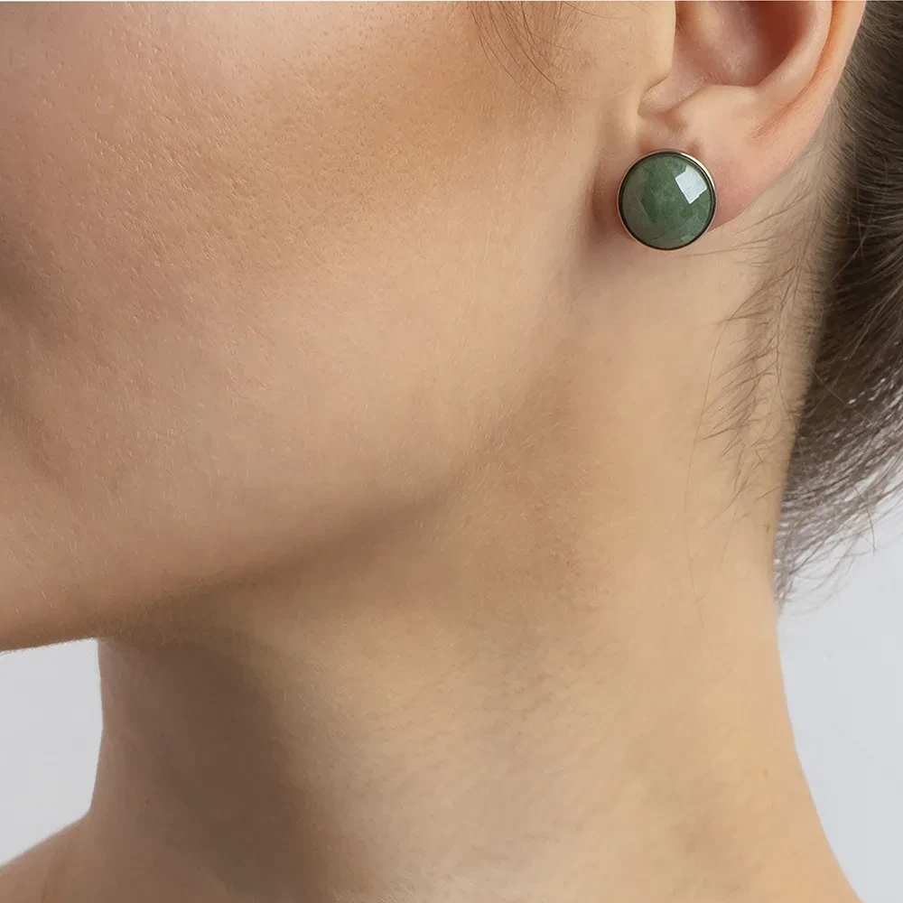 Пусеты pearl green quartz A1184.16 G/S