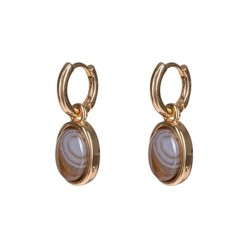 Серьги Fiore Luna COFFE AGATE LE1201 BR/G