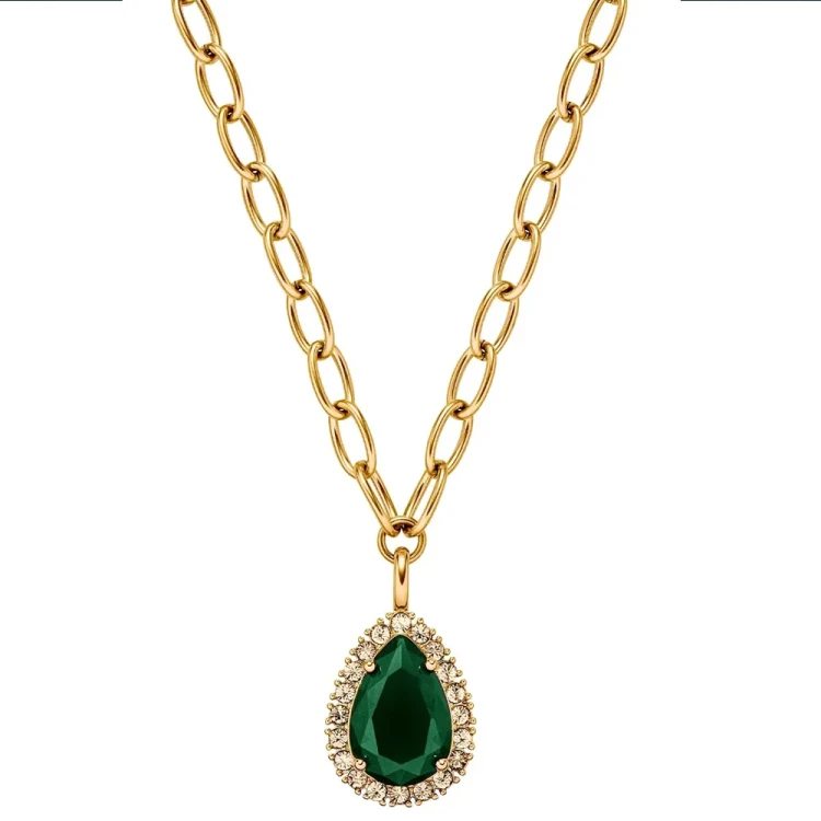 Колье Dyrberg Kern METTA SG EMERALD GREEN /GOLDEN 450080