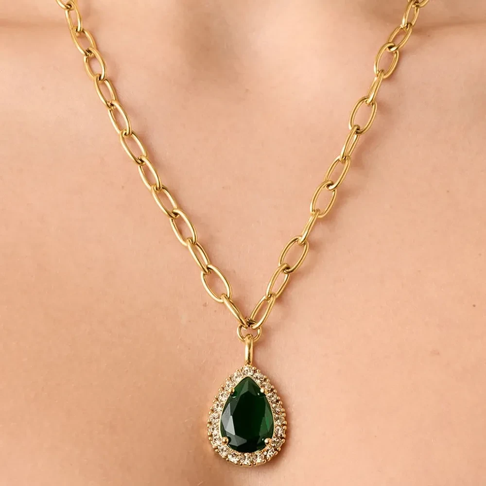 Колье Dyrberg Kern METTA SG EMERALD GREEN /GOLDEN 450080