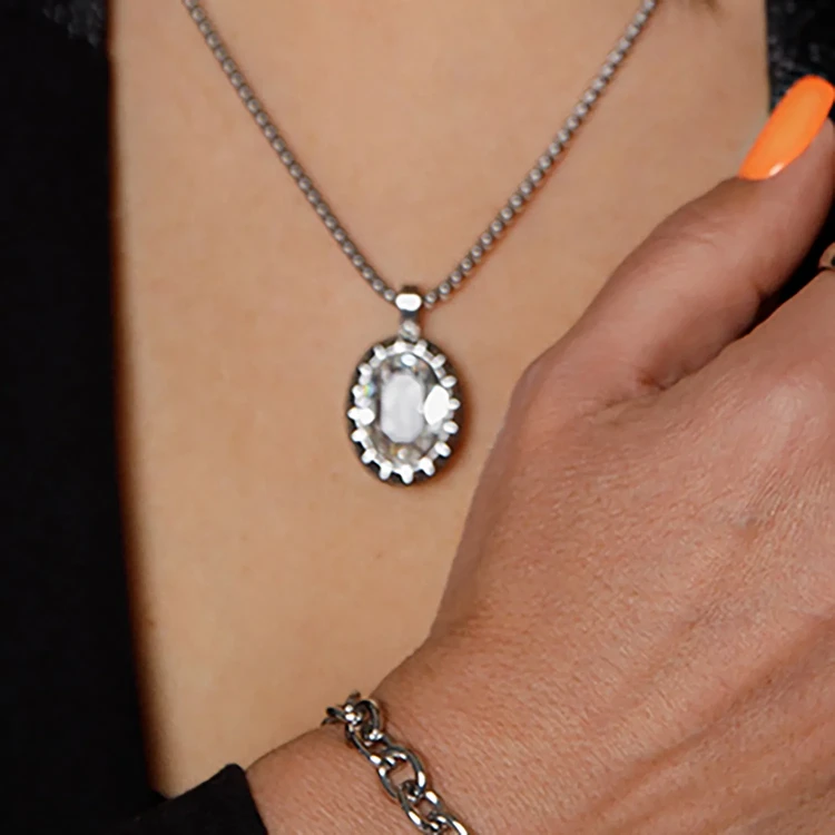 Колье Qudo TIVOLA UNICA big (S/P) Crystal 3cm 420500