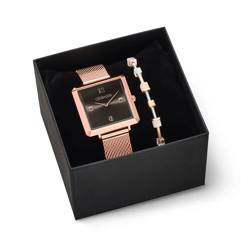 Комплект Coeur de Lion Mocha Rose Gold 7621/53-1636