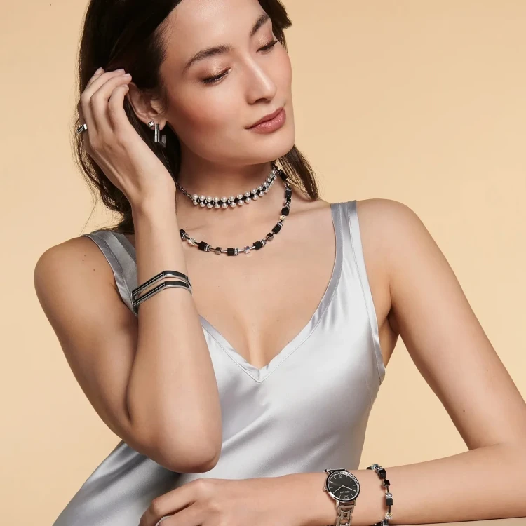 Пусеты COEUR DE LION Black-Silver 0133/21-1317