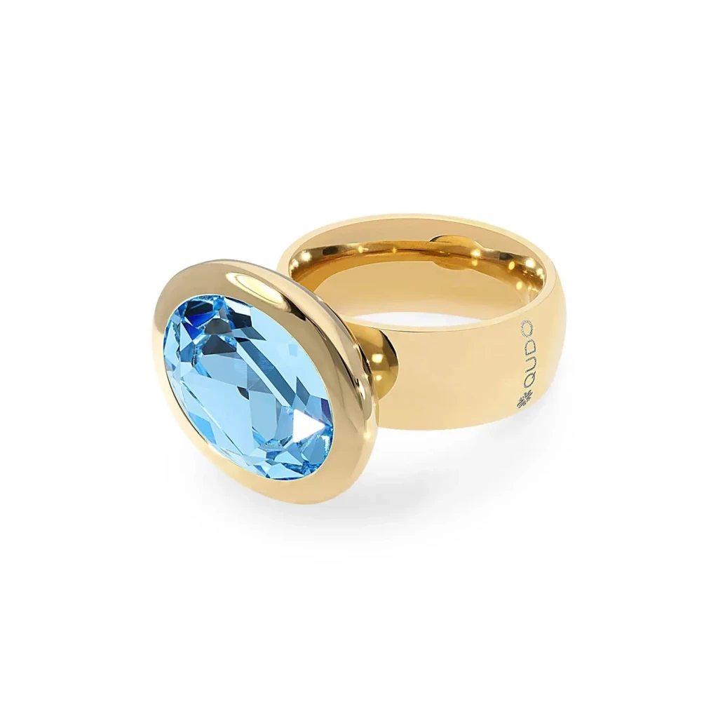 Кольцо Qudo TIVOLA big G aquamarine  17.2 мм 632008/17.2 BL/G