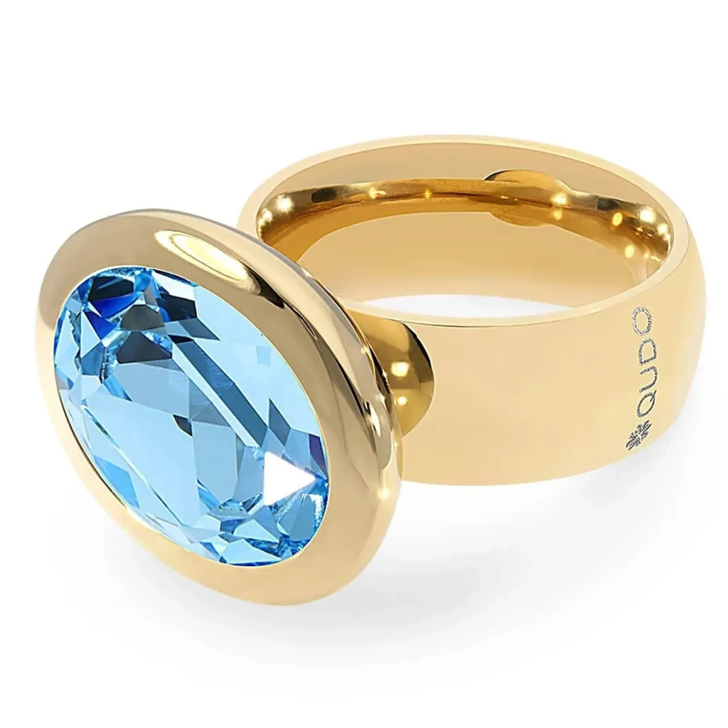 Кольцо Qudo TIVOLA big G aquamarine  17.2 мм 632008/17.2 BL/G
