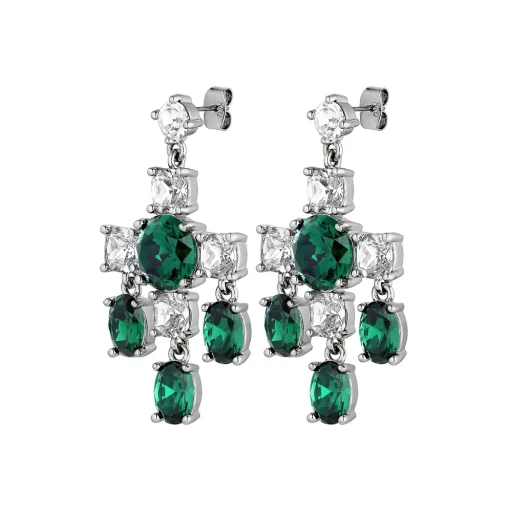 Серьги Dyrberg Kern LEONORA SS EMERALD GREEN / CRYSTAL 430072