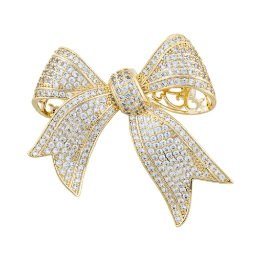Брошь Fiore Luna Бантик Zircon XR00397B1 BW/G