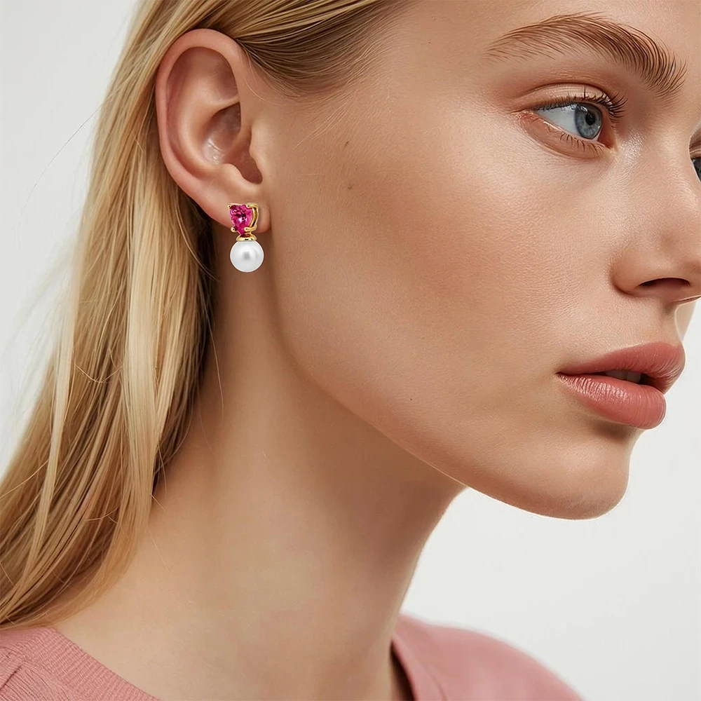 Серьги Dyrberg Kern EMO SG ROSE / WHITE PEARL 480039