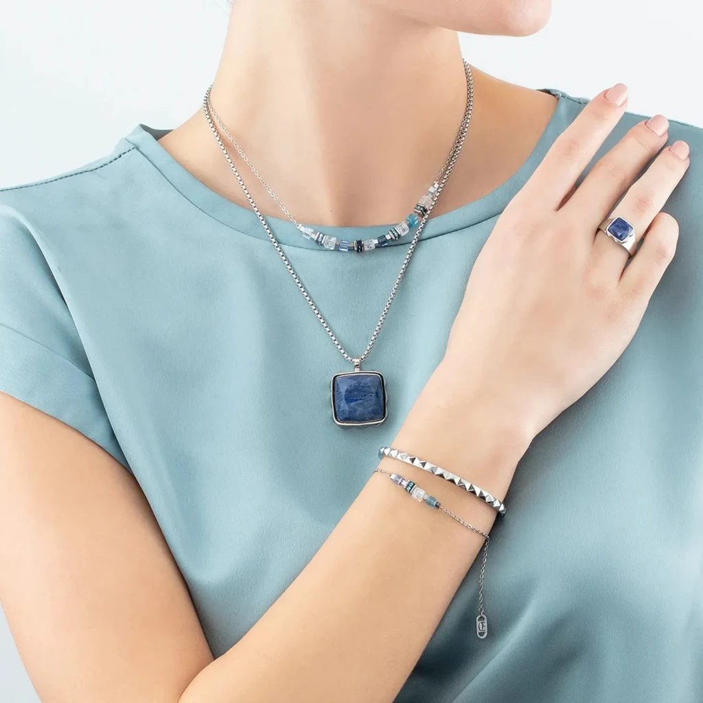 Колье Coeur de Lion Blue-Silver 1200/10-0717