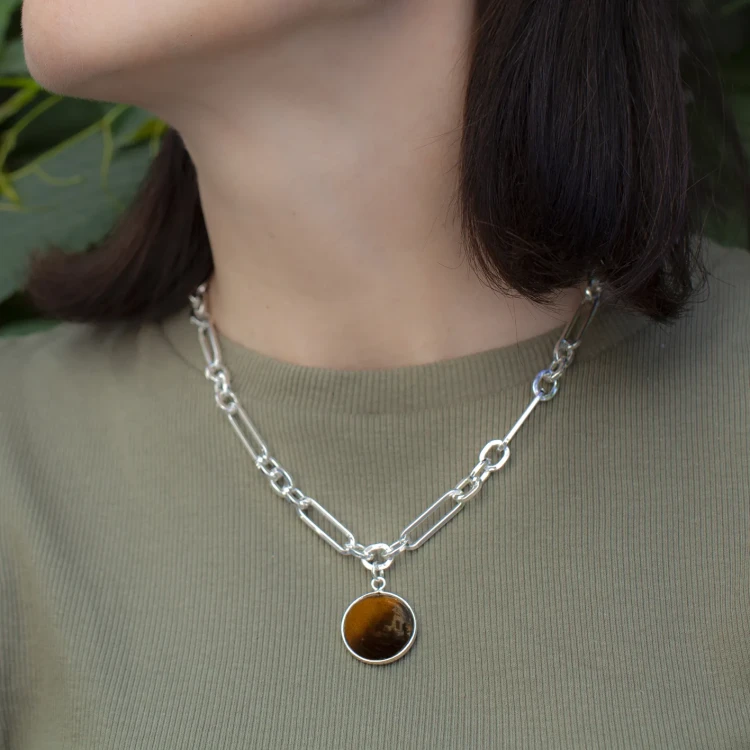 Колье Fiore Luna TIGER EYE LN5147 BR/S