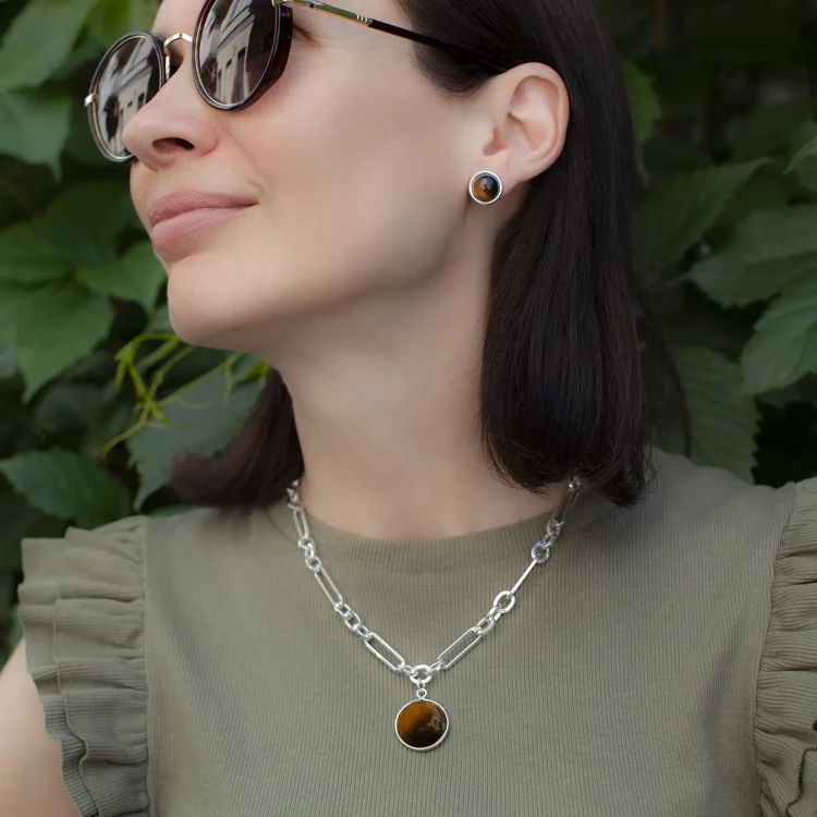 Колье Fiore Luna TIGER EYE LN5147 BR/S