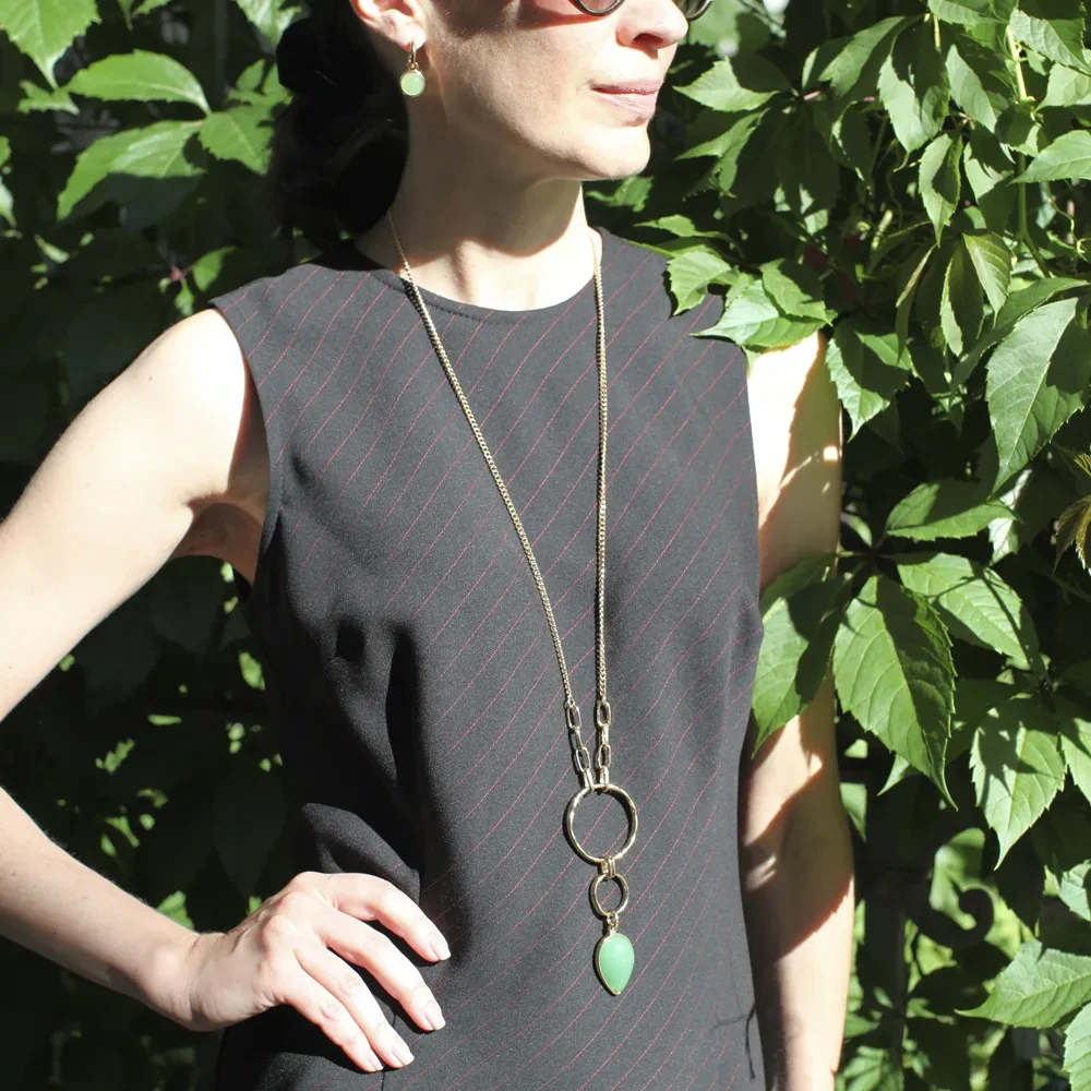Колье Fiore Luna GREEN AVENTURINE LN3171-5 G/G