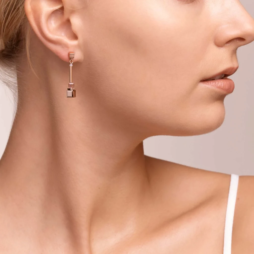 Серьги Coeur de Lion Rose Gold Lilac 5042/21-0829