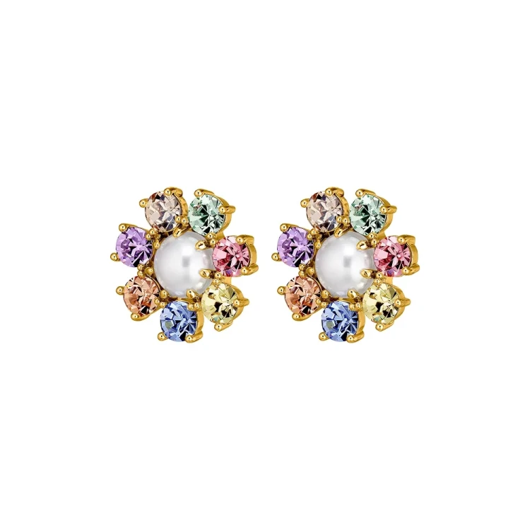 Серьги Dyrberg Kern AUBRA SG PASTEL MULTI / WHITE PEARL 460082