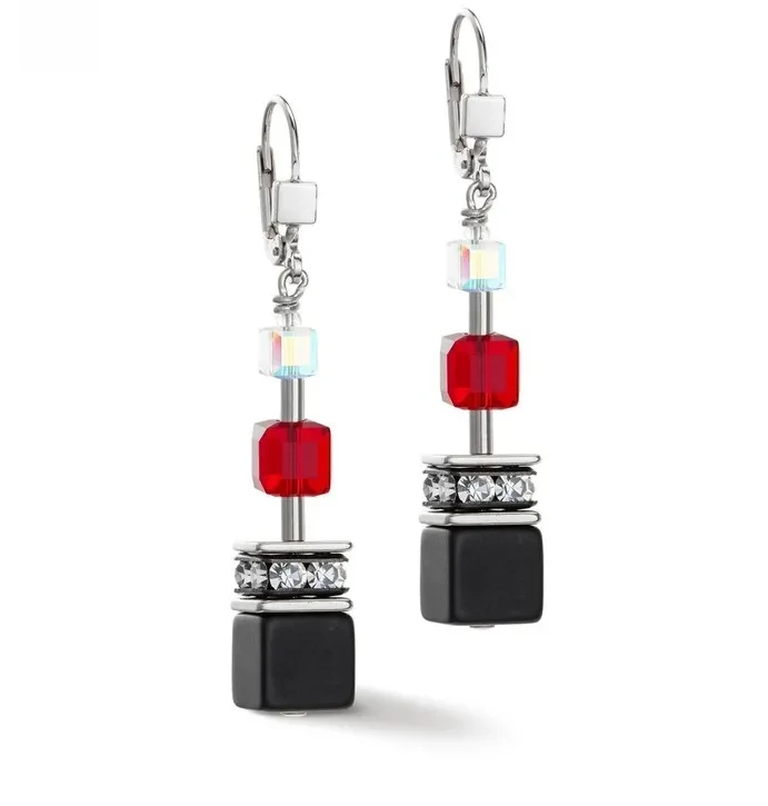 Серьги Coeur de Lion Black-Red 4530/20-1303