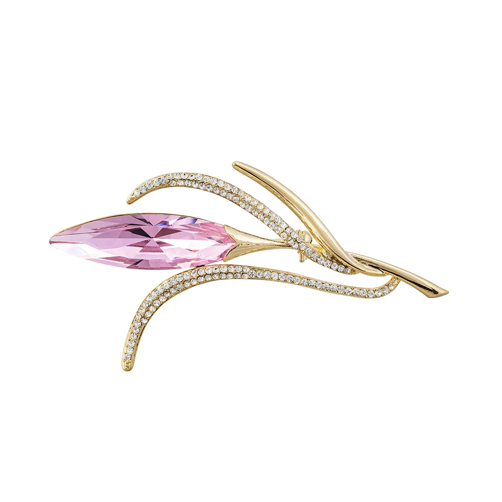 Брошь Elegant crystal flower BR14998 R/G Fiore Luna