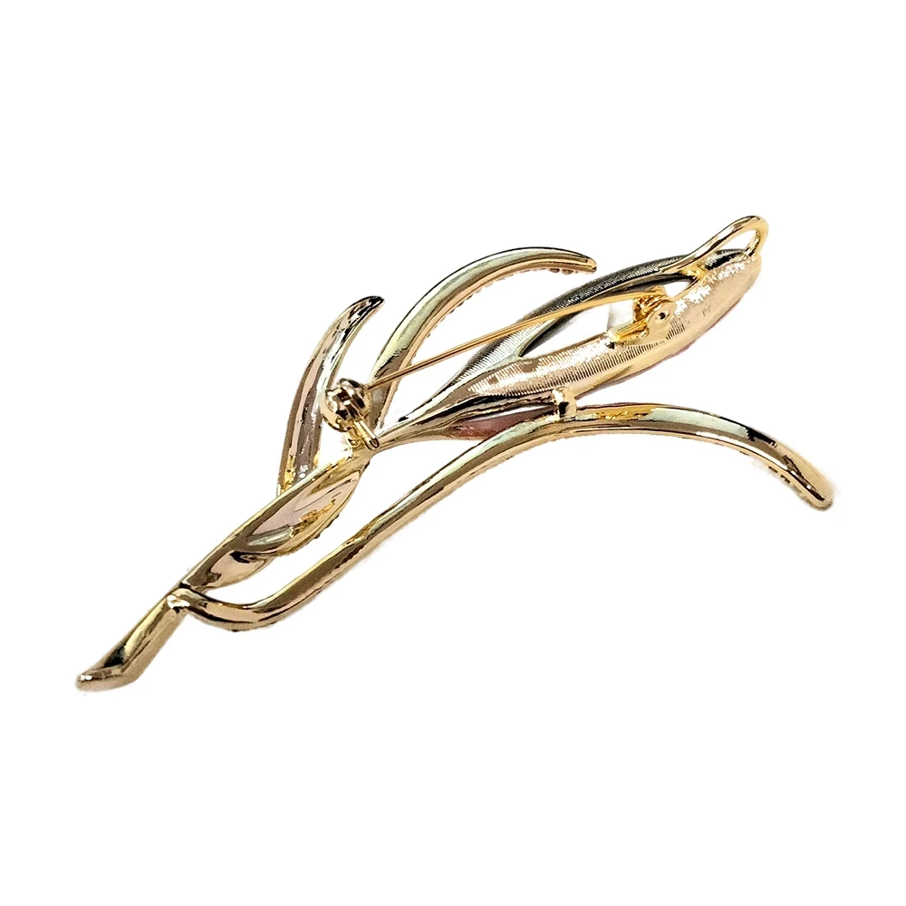 Брошь Elegant crystal flower BR14998 R/G Fiore Luna