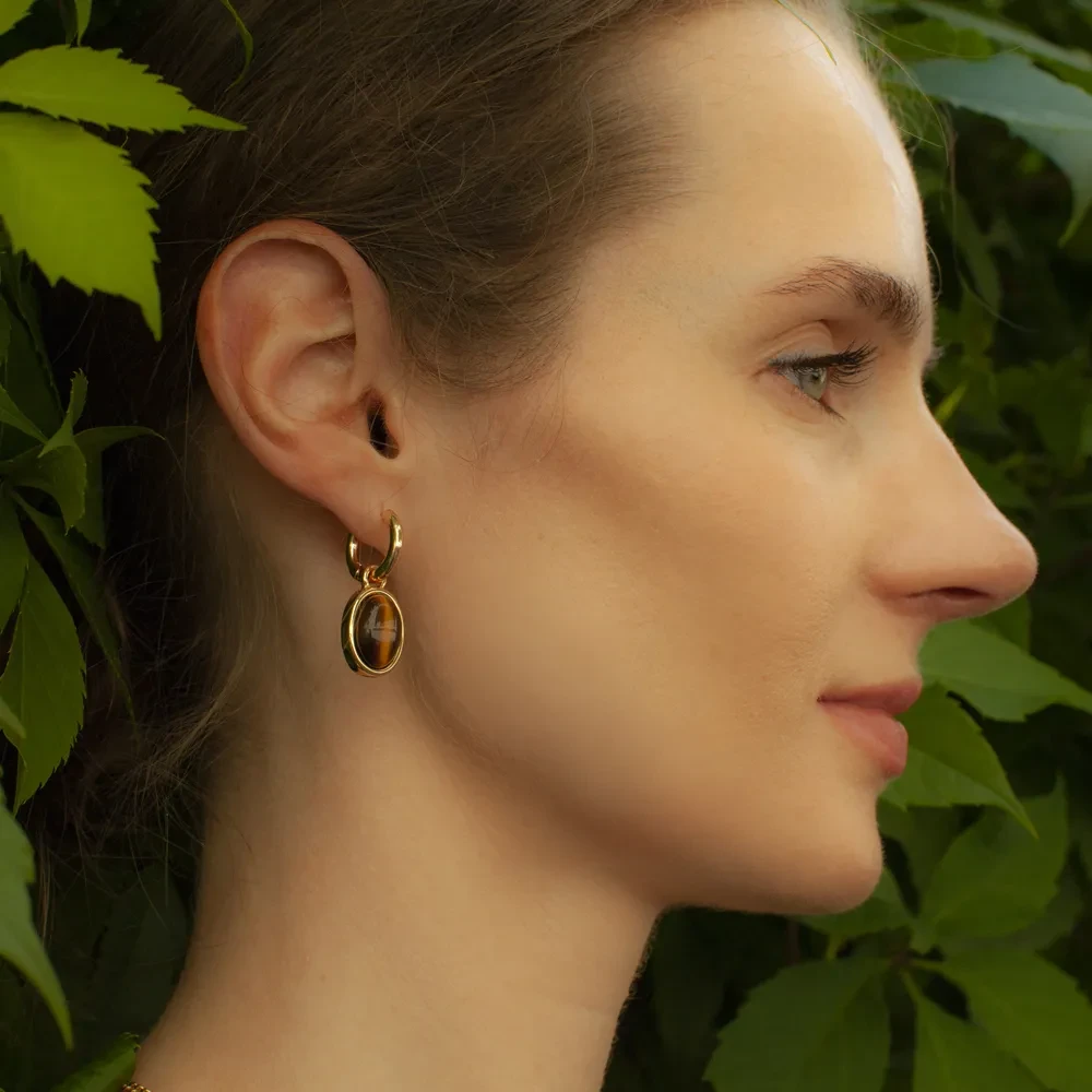 Серьги Fiore Luna TIGER EYE LE1203 BR/G