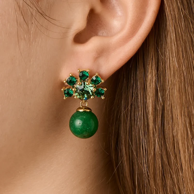 Серьги Dyrberg Kern VERONICA SG EMERALD GREEN 450110