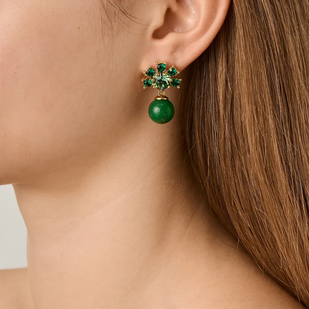 Серьги Dyrberg Kern VERONICA SG EMERALD GREEN 450110