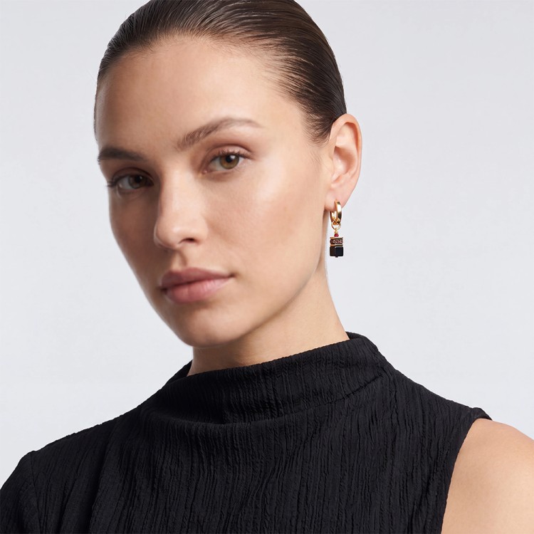 Серьги Coeur de Lion Hoop Black-Red 3043/21-1303