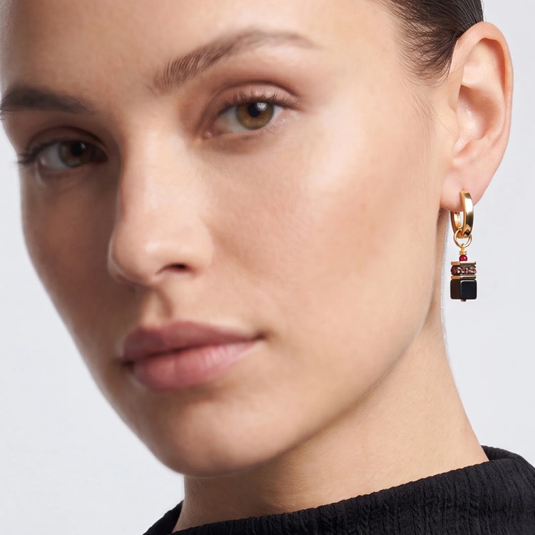 Серьги Coeur de Lion Hoop Black-Red 3043/21-1303