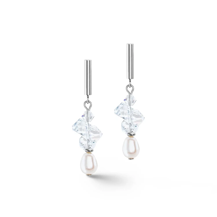 Серьги Coeur de Lion White-Silver 1124/21-1417