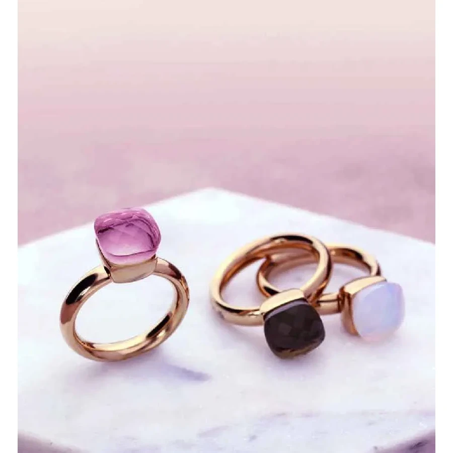 Кольцо Qudo Firenze Dark Rose Opal 17.2 мм 610093 R/RG