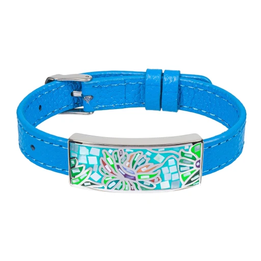 Браслет Fiore Luna на голубом кожанном ремешке CB03598-16A
