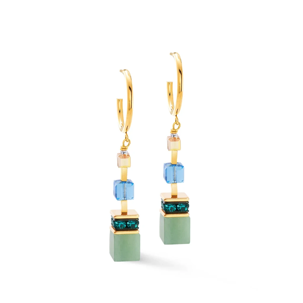 Серьги Coeur de Lion Green-Blue-Peach 3039/21-0551