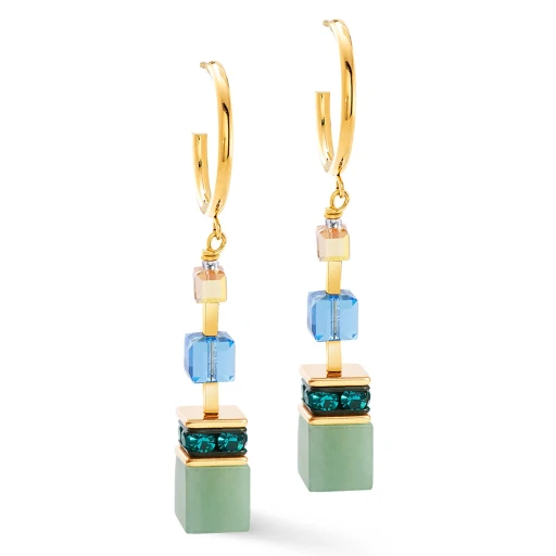 Серьги Coeur de Lion Green-Blue-Peach 3039/21-0551