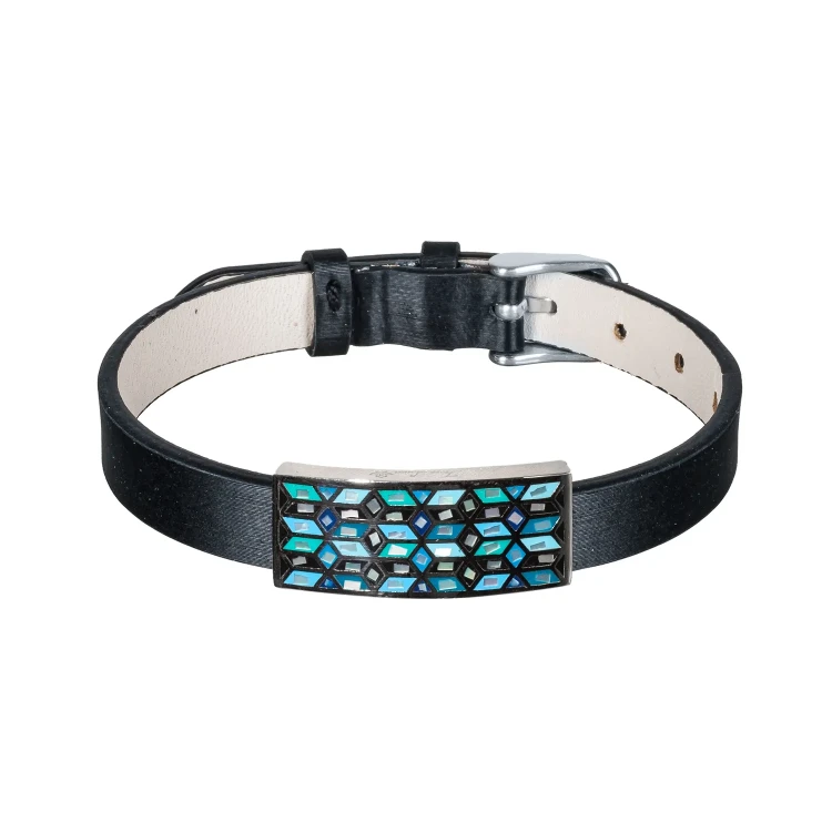 Браслет Fiora Luna на кожаном черном ремешке CB03209-1A S