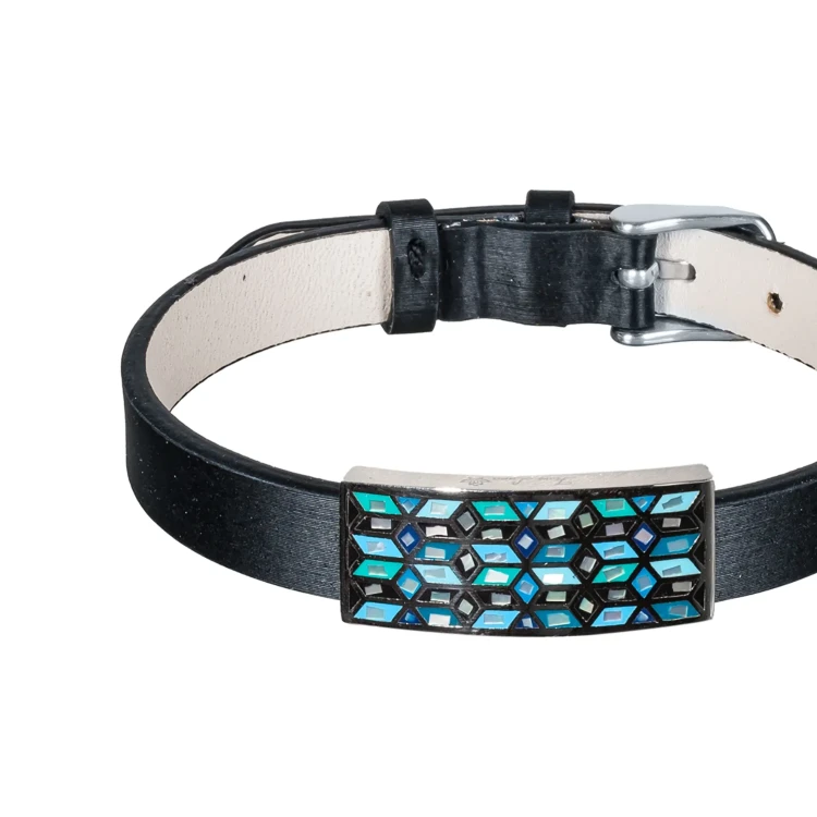 Браслет Fiora Luna на кожаном черном ремешке CB03209-1A S
