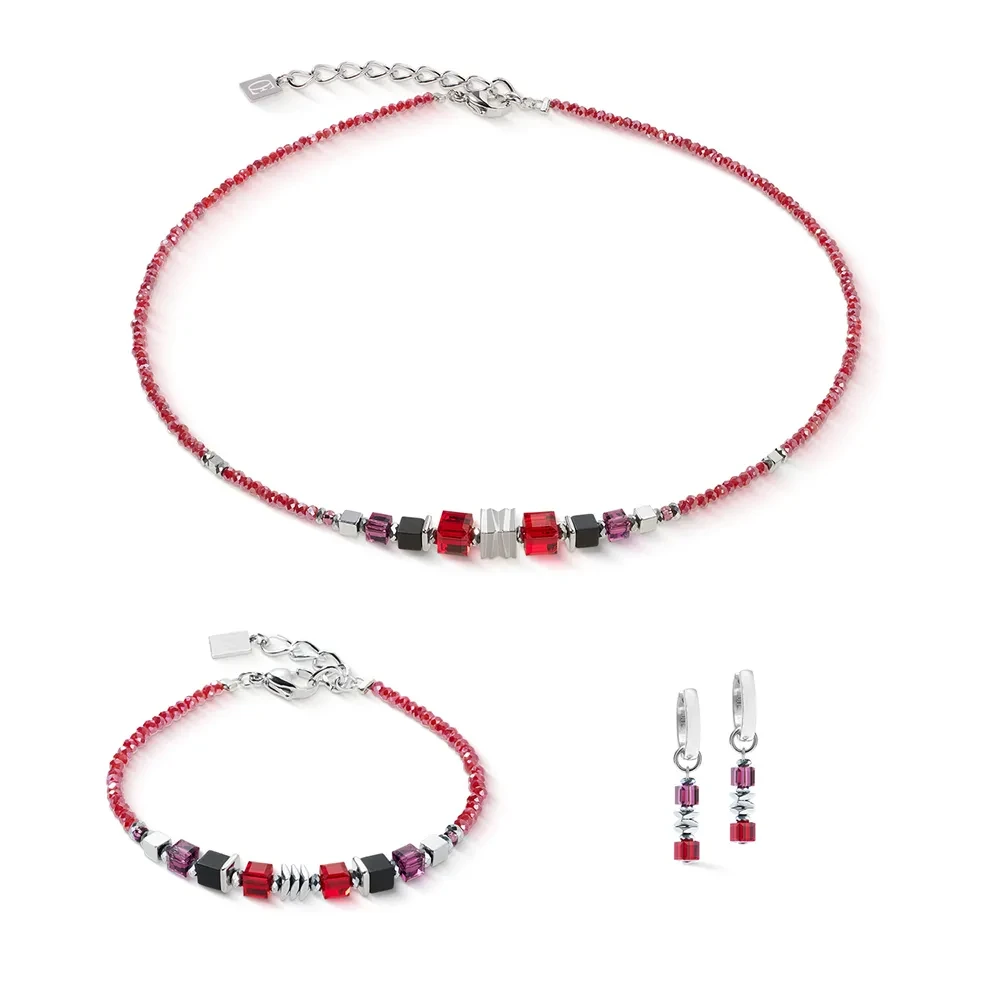 Колье Coeur de Lion Red-Silver 3044/10-0317