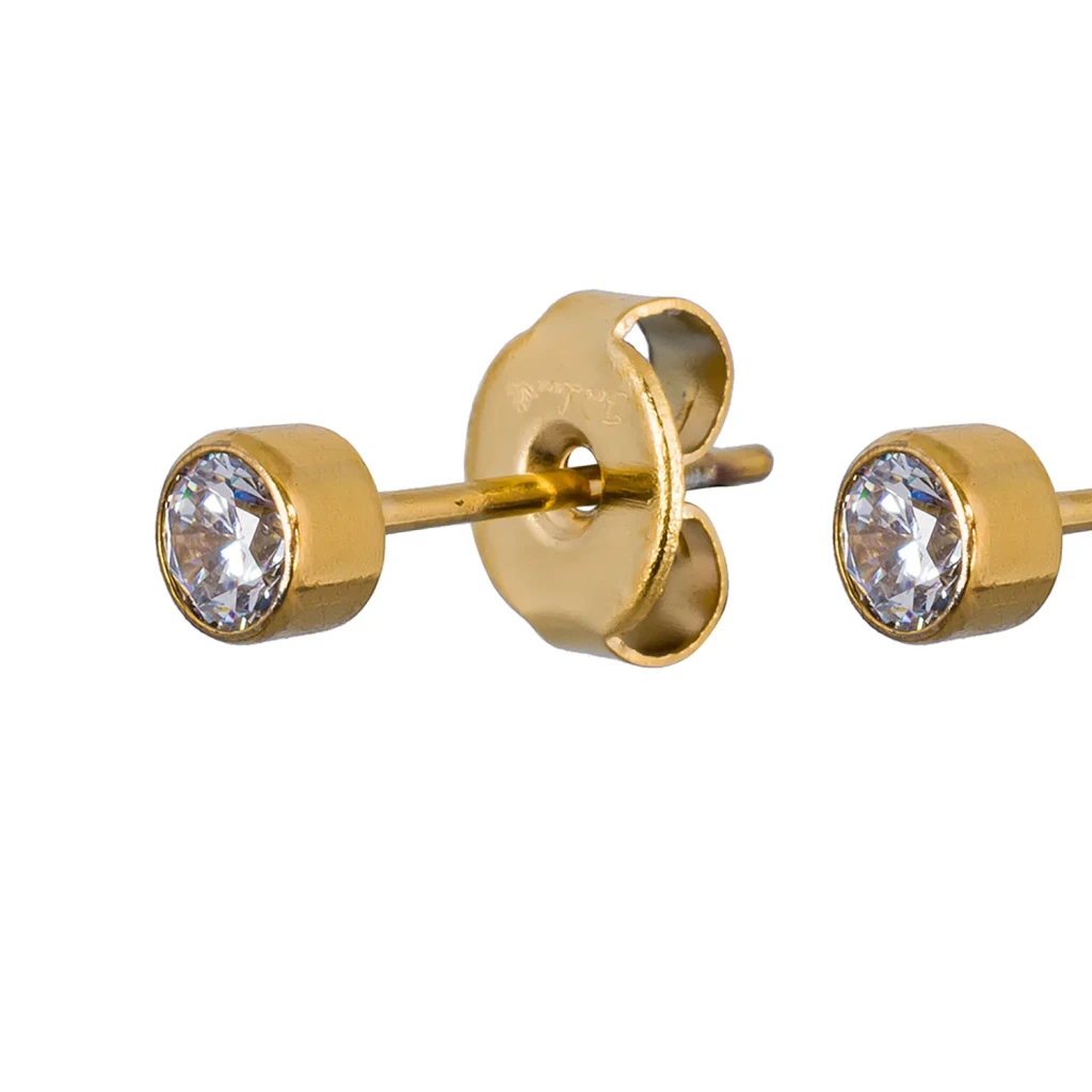 Пусеты Cubic zirconia White Fiore Luna SWE0128 W G