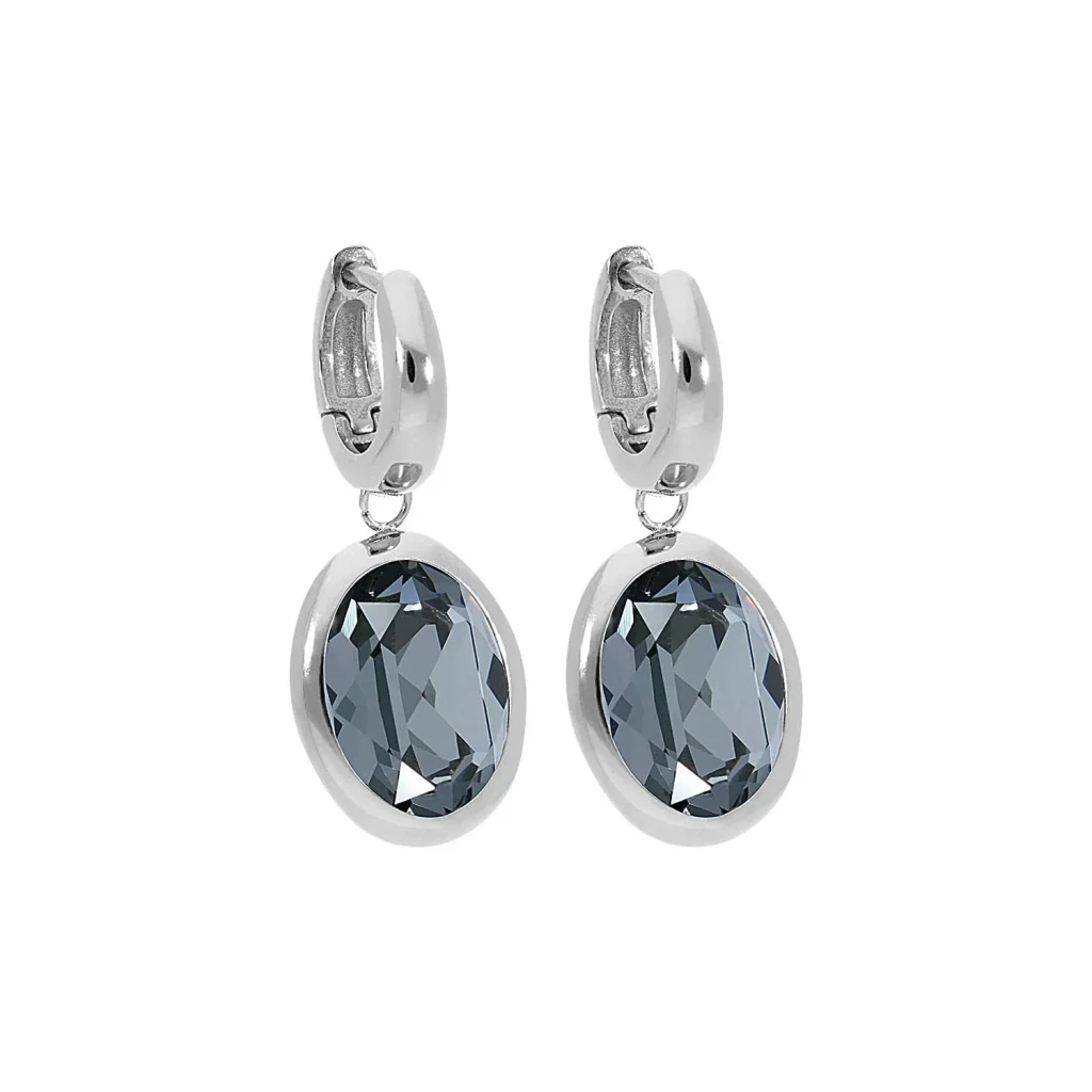 Серьги Qudo Creole TIVOLA small S silver night 310626 BW/S