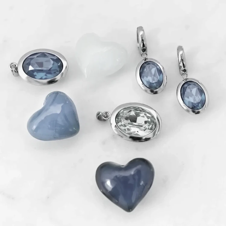 Серьги Qudo Creole TIVOLA small S silver night 310626 BW/S