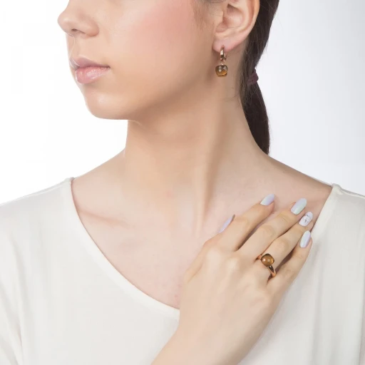 Кольцо Qudo Firenze smoked topaz 16 мм 610763/16.0 BR/RG