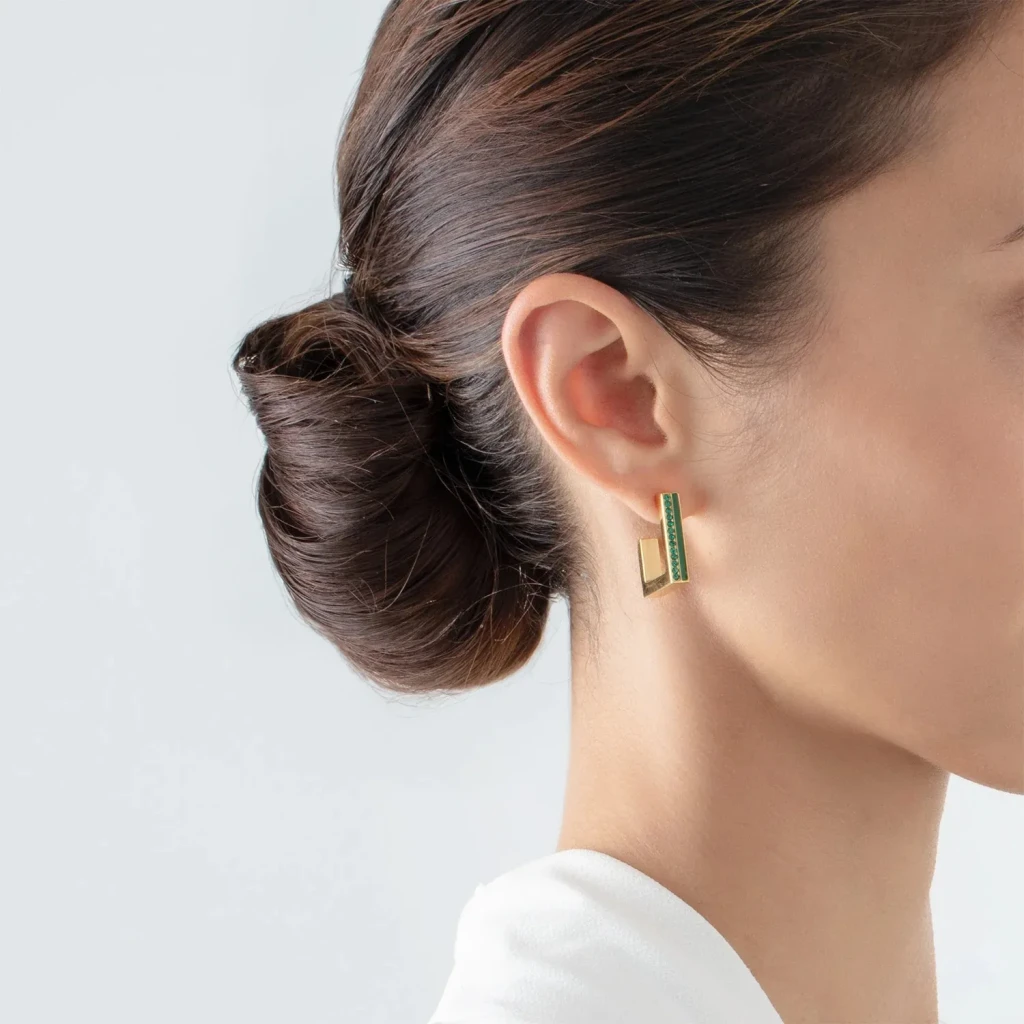 Пусеты COEUR DE LION Dark Green-Gold 0133/21-0549