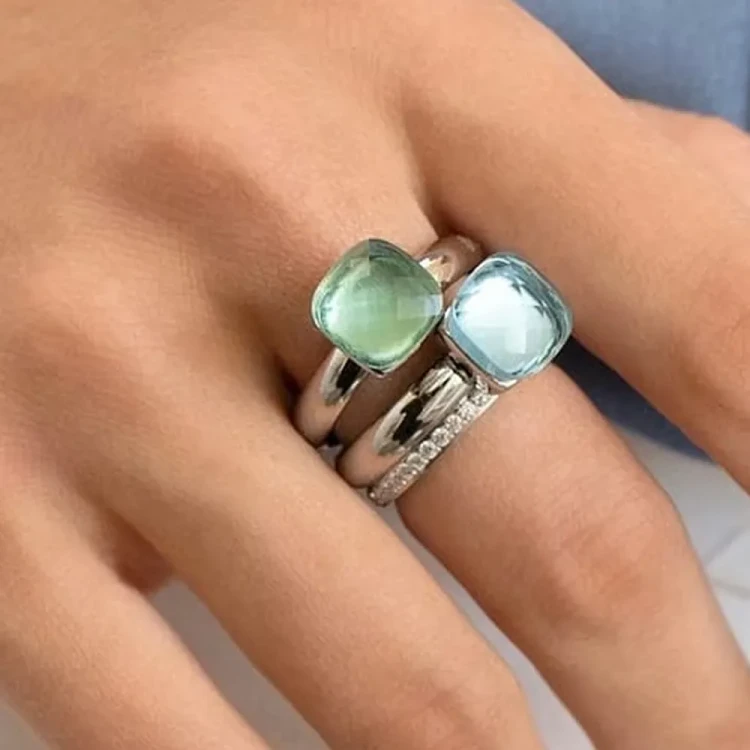 Кольцо Qudo FIRENZE 18 (S) Aquamarine 107000/40-6002 18