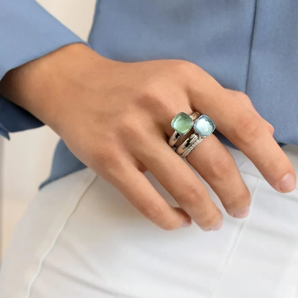 Кольцо Qudo FIRENZE 18 (S) Aquamarine 107000/40-6002 18