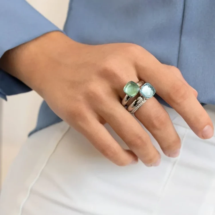 Кольцо Qudo FIRENZE 18 (S) Aquamarine 107000/40-6002 18