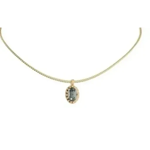 Колье Qudo TIVOLA UNICA big (G/P) Black diamond 3cm 420540