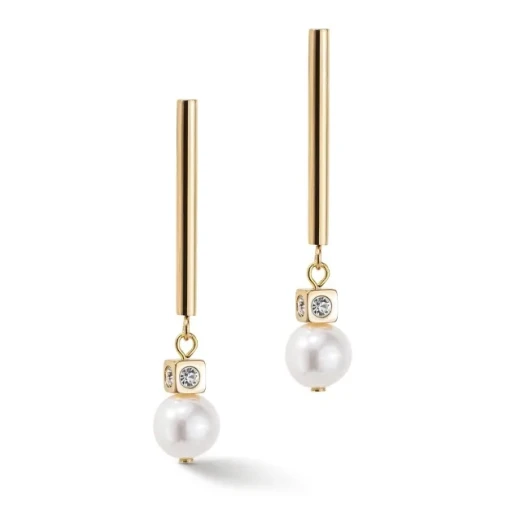 Серьги Coeur de Lion Asymmetry White-Gold 1102/21-1416