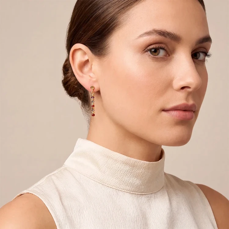 Серьги Coeur de Lion Brown-Red 4359/21-1103