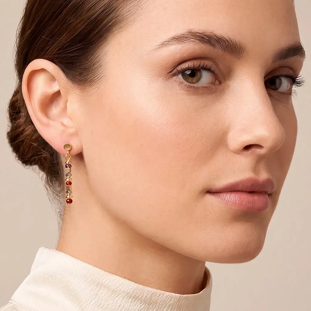 Серьги Coeur de Lion Brown-Red 4359/21-1103
