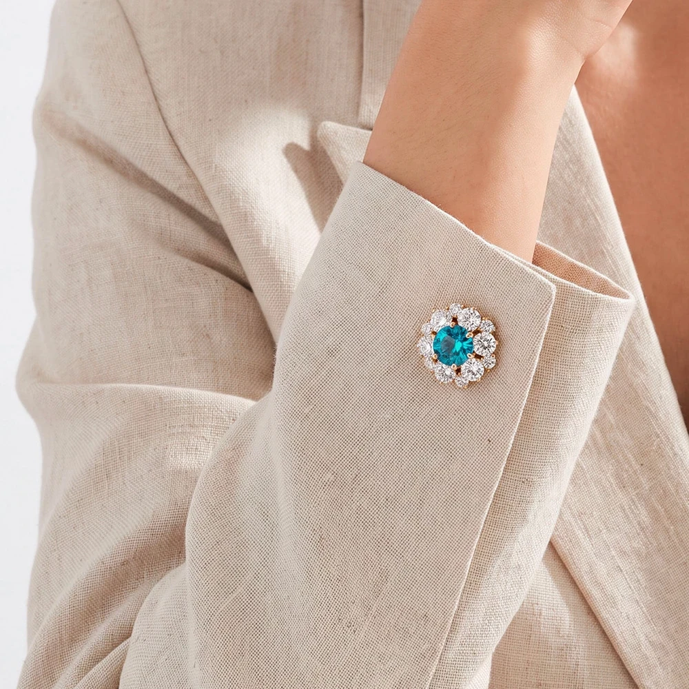 Брошь Кристалл Zircon+магнит XR12099A5 BL/G Fiore Luna