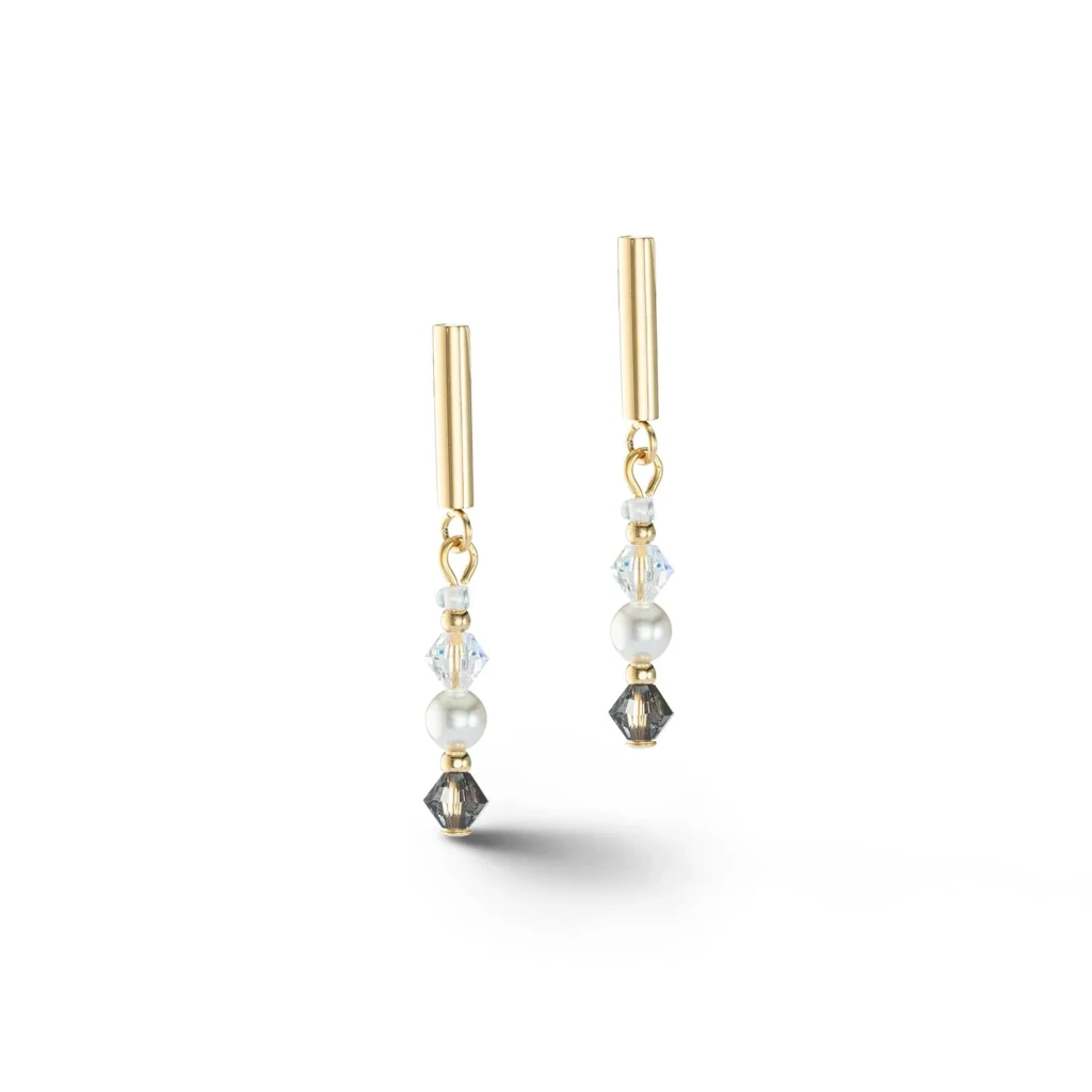 Coeur de Lion Пусеты Grey-Crystal 6022/21-1218