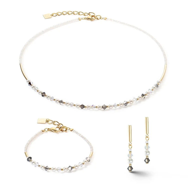 Coeur de Lion Пусеты Grey-Crystal 6022/21-1218